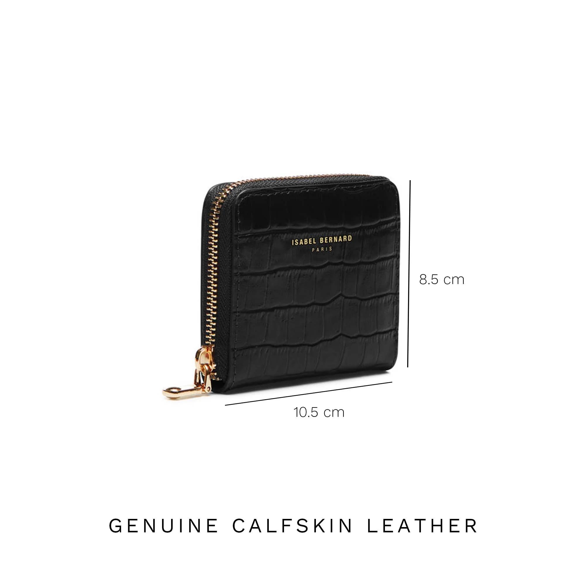 Isabel Bernard Honoré Jules Black Croco Zip Wallet IB23107 - Image 6
